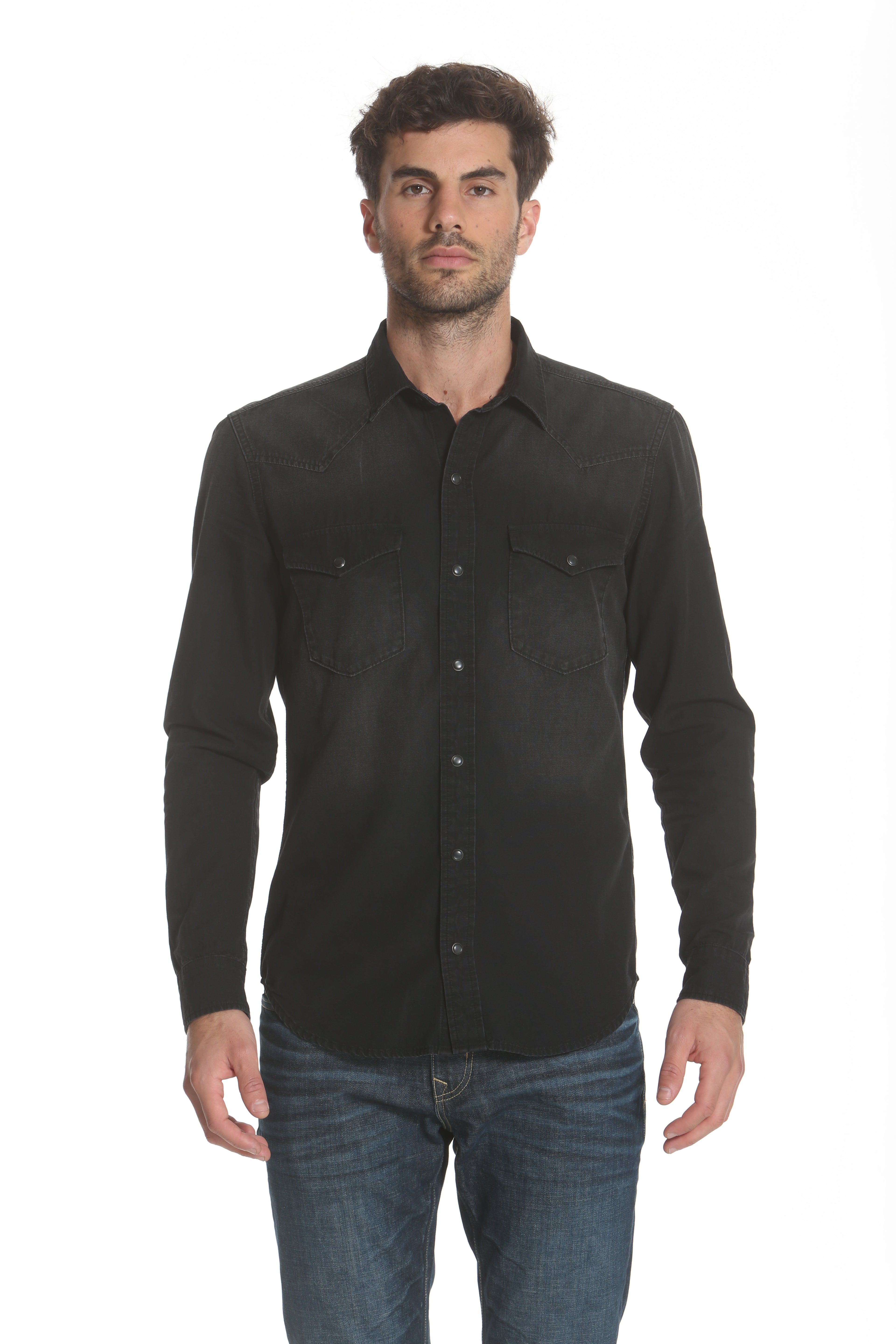 Western Denim Shirt - Black – VIGOSS USA