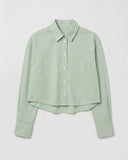 Pinstripe Crop Button Up Top