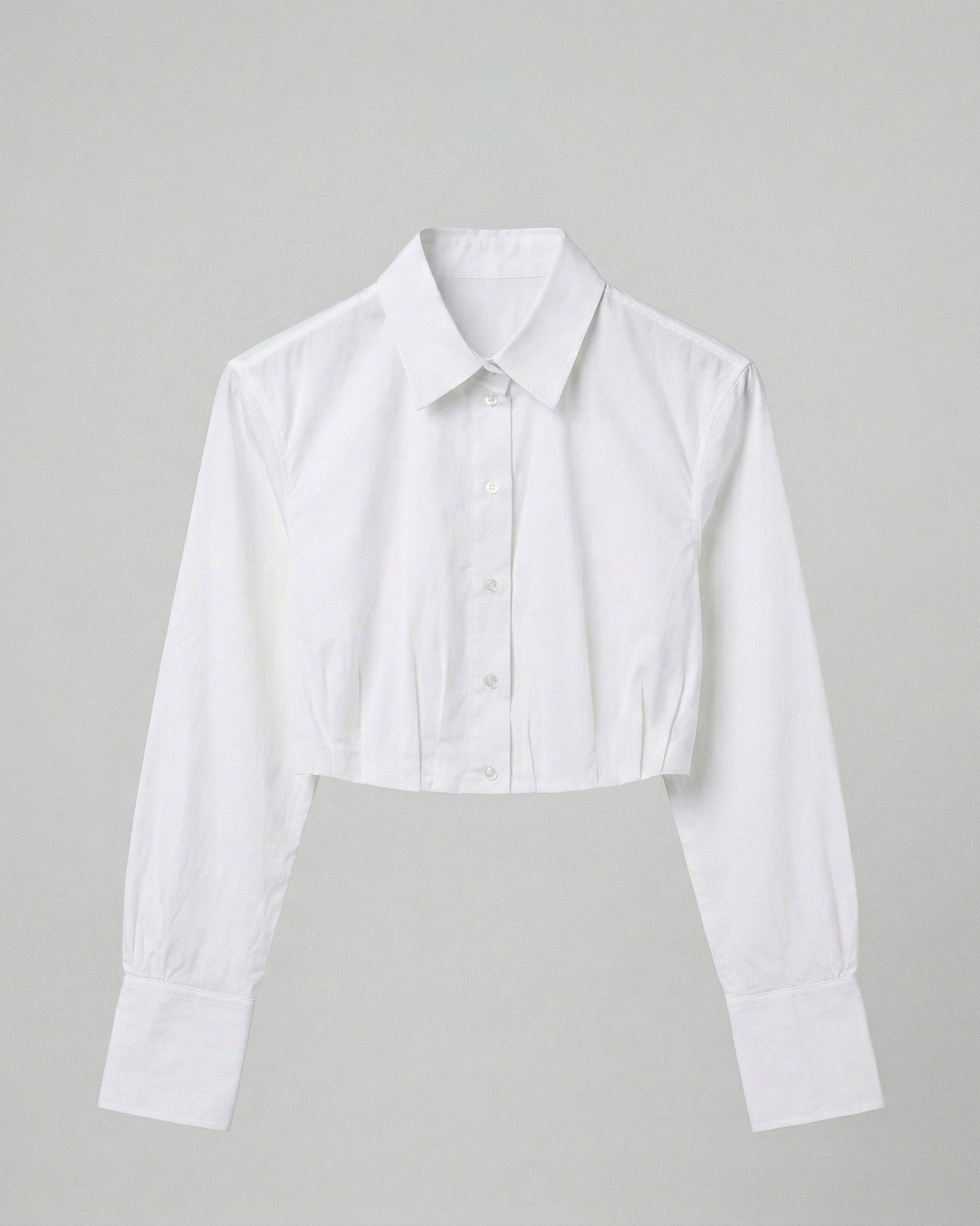 Pleated Button Up Top - White – VIGOSS USA