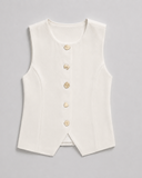 Satin Gold Button Vest