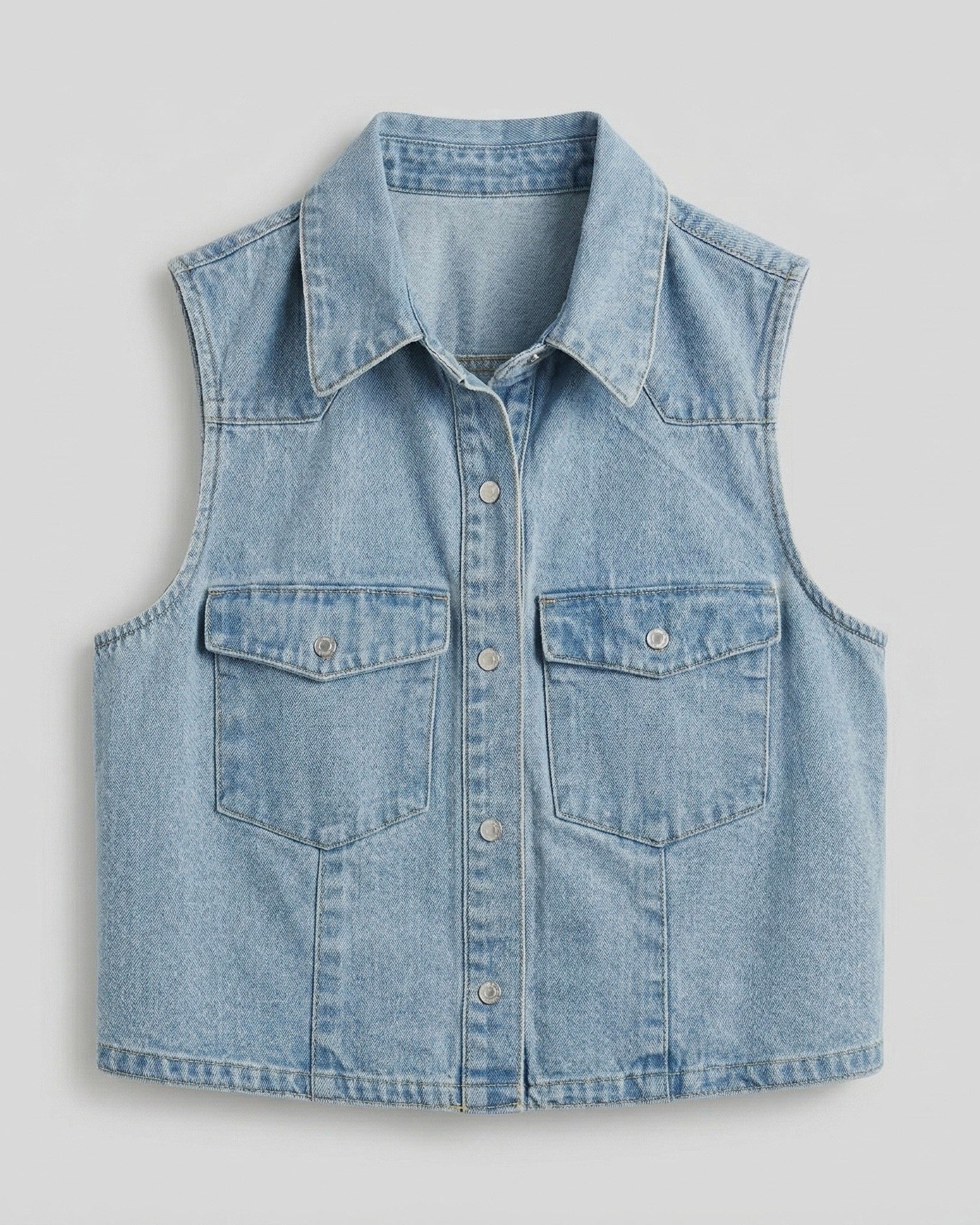 Denim Pocket Vest - Light Wash – VIGOSS USA