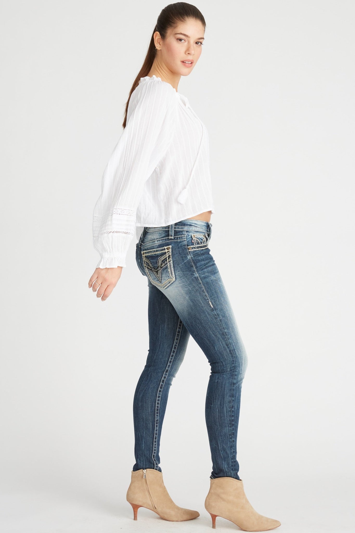 Load image into Gallery viewer, STELLA V STITCH BOOT CUT - DARK WASH