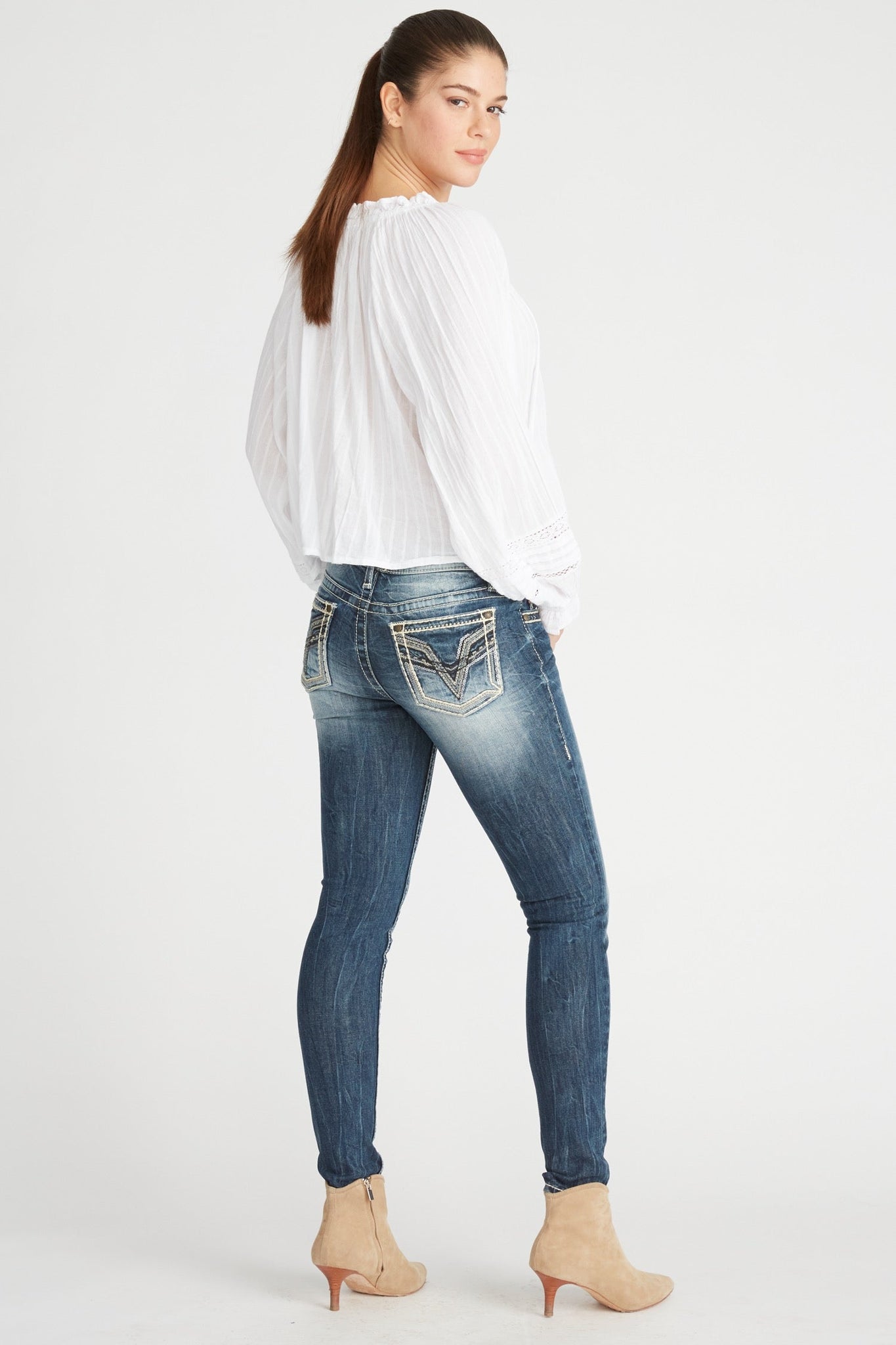 Load image into Gallery viewer, STELLA V STITCH BOOT CUT - DARK WASH