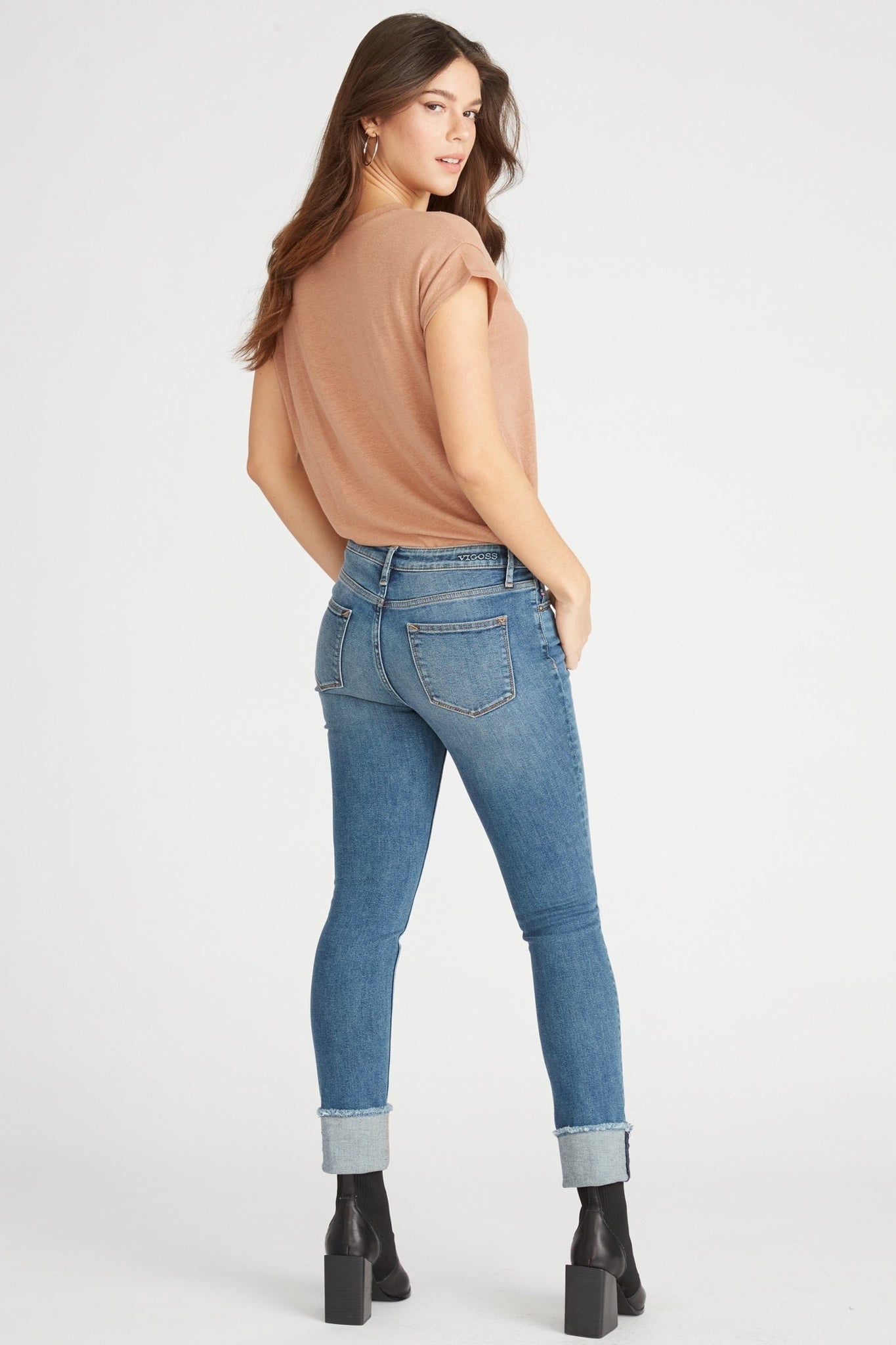 Load image into Gallery viewer, MARLEY MIDRISE STRAIGHT CUFFED - DESTRUCTED MEDIUM WASH
