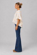 Ruffle Hi Lo Top - Crème