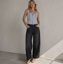 Peplum Denim Top - Light Wash