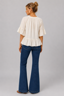 Ruffle Hi Lo Top - Crème