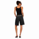 Belted Bermuda Cut Off - Washed Black