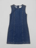 Seamed Denim Mini Dress - Dark