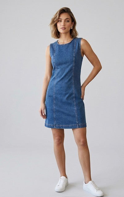 dark blue denim mini dress Blue Jean Beauty Denim Mini Dress | Trendy Women's Dress