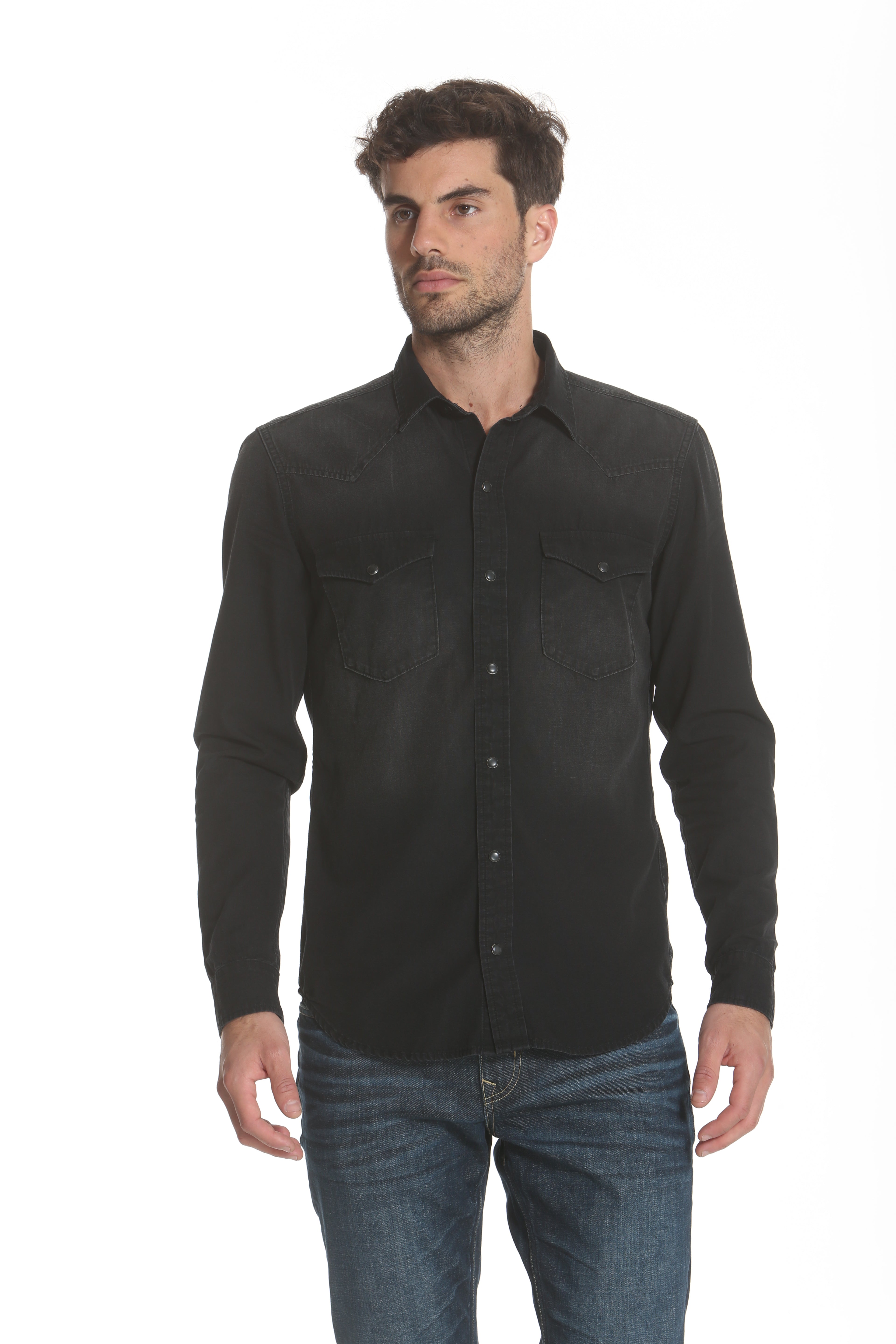 Western Denim Shirt - Black – VIGOSS USA