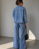 Denim Seamed Shacket - Med