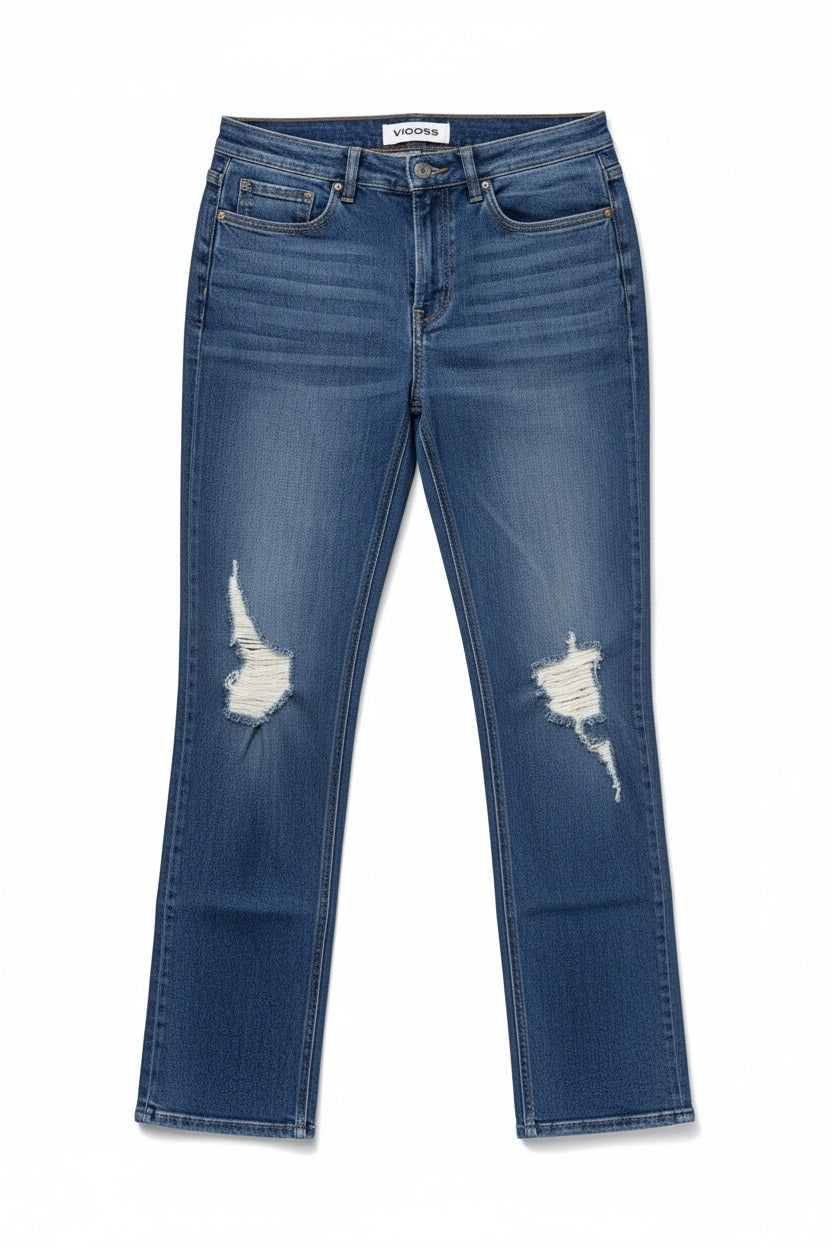 Load image into Gallery viewer, Ace High Waist Straight - Med Wash
