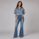 High Rise Trouser Flare  - Dark Wash