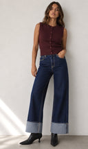 Cuff Wide Leg - Rinse