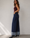 Cuff Wide Leg - Rinse