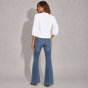 V-Neck Panel Top - White