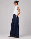 Pleated Denim Wide Leg - Dark
