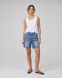 Cross Waist Bermuda Short - Med Wash