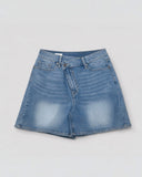 Cross Waist Bermuda Short - Med Wash