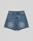 Side Slit Short - Med Wash