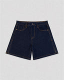 Side Slit Short - Dark Rinse