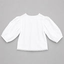 V-Neck Panel Top - White