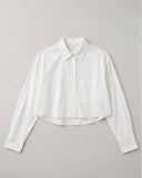 Crop Button Up Top - White