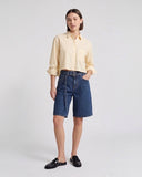Belted Clean Hem Bermuda - Med Wash