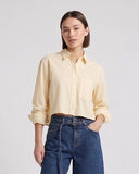 Pinstripe Crop Button Up Top