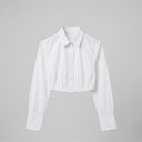 Pleated Button Up Top - White