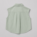 Sleeveless Striped Button Down