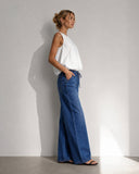 Sleeveless Bubble Hem Top - White