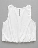 Sleeveless Bubble Hem Top - White