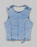Backless Denim Top - Light Wash