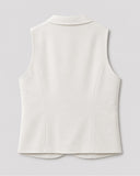 Gold Mixed Button Vest - Crème