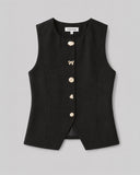 Satin Gold Button Vest
