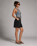 Halter Buckle Vest - Light Wash