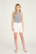 Ace High Rise Bermuda Short - White