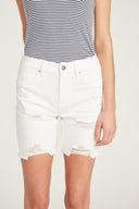 Ace High Rise Bermuda Short - White