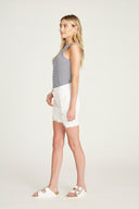 Ace High Rise Bermuda Short - White