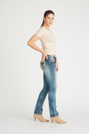 Rose Gold V Stitch Straight - Med