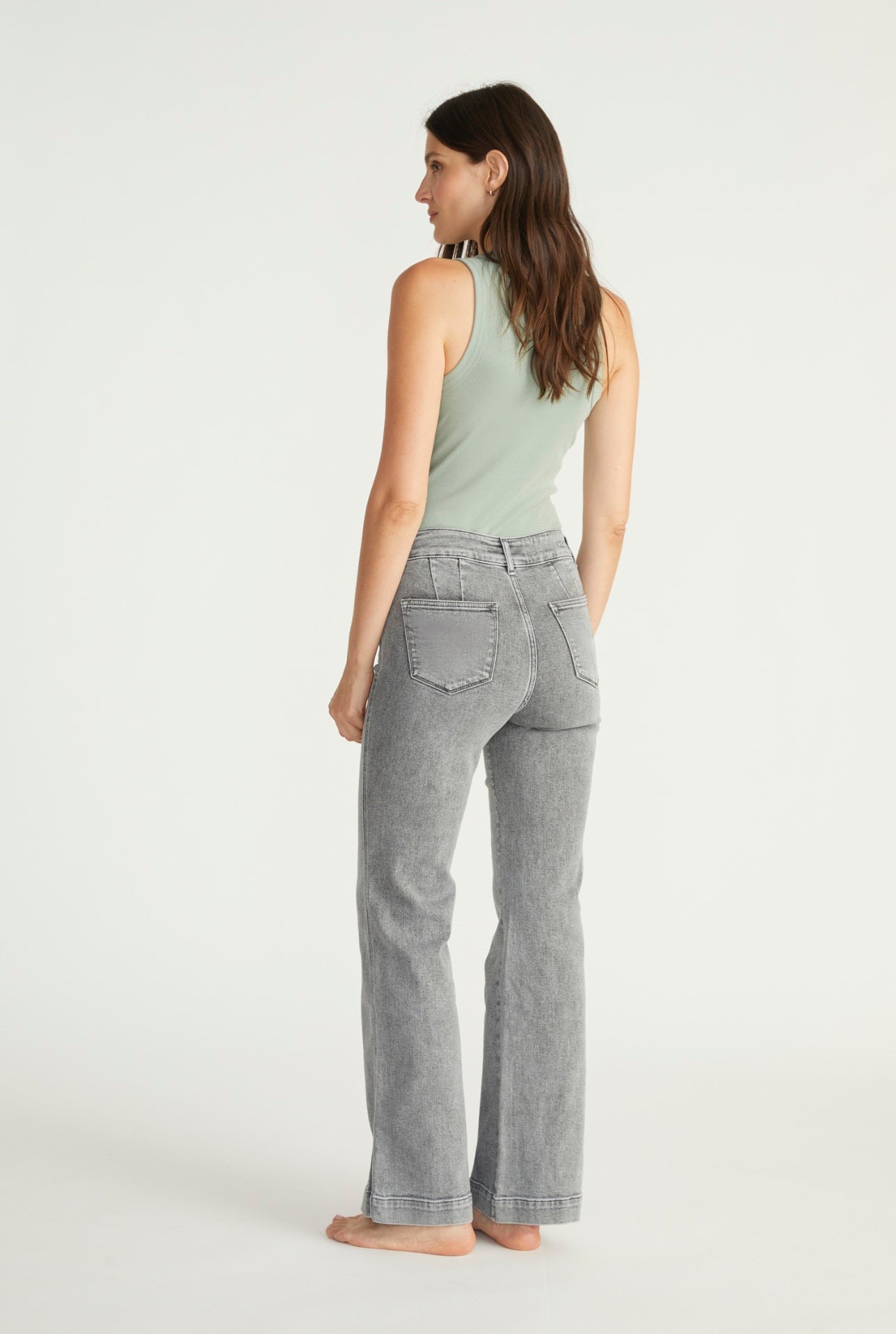 Load image into Gallery viewer, MALIA PATCH POCKET FLARE - GREY
