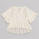 Ruffle Hi Lo Top - Crème