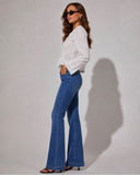 Eyelet Tie Front Top - White