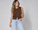 Button Sweater Vest - Dark Chocolate