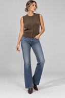 Button Sweater Vest - Dark Chocolate
