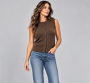 Button Sweater Vest - Dark Chocolate