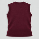 Button Sweater Vest -Aubergine