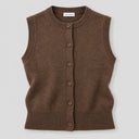 Button Sweater Vest - Dark Chocolate